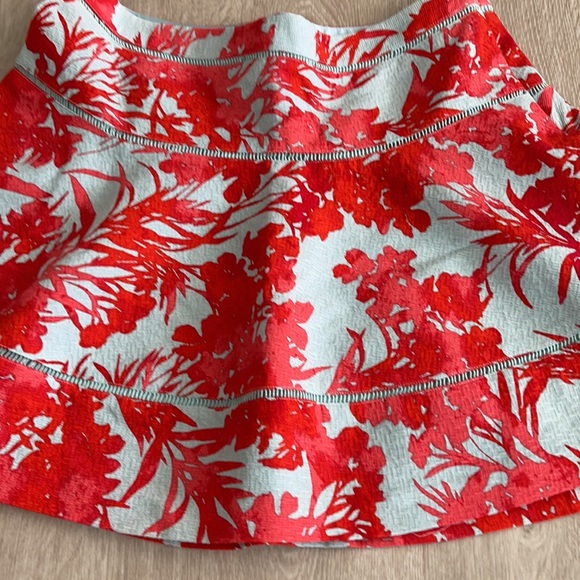 Banana Republic Red  Tiffany Blue Mini Skirt 8 - Picture 2 of 7